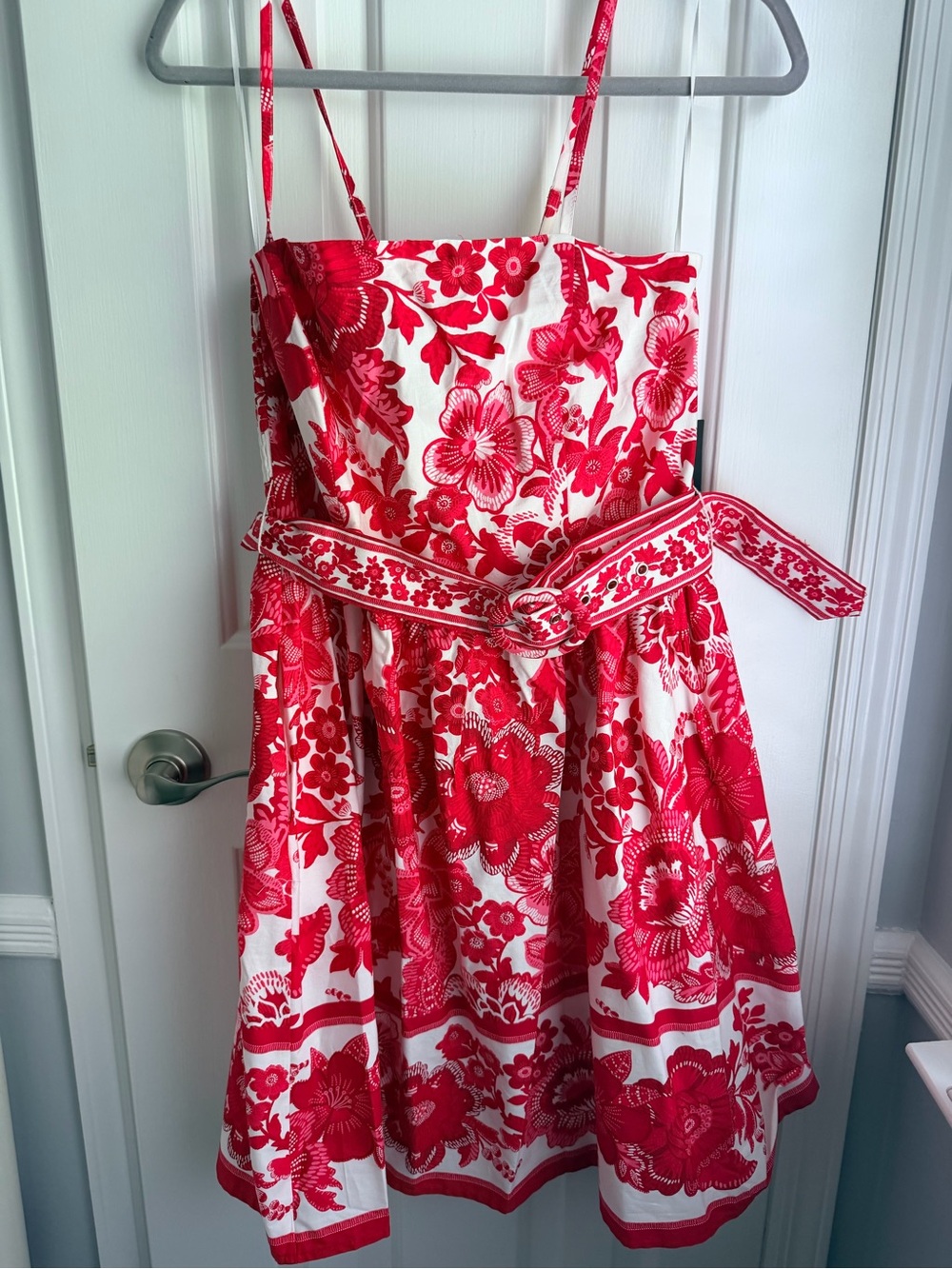 Cynthia Rowley Red & White Floral Fit-and-Flare Sundress